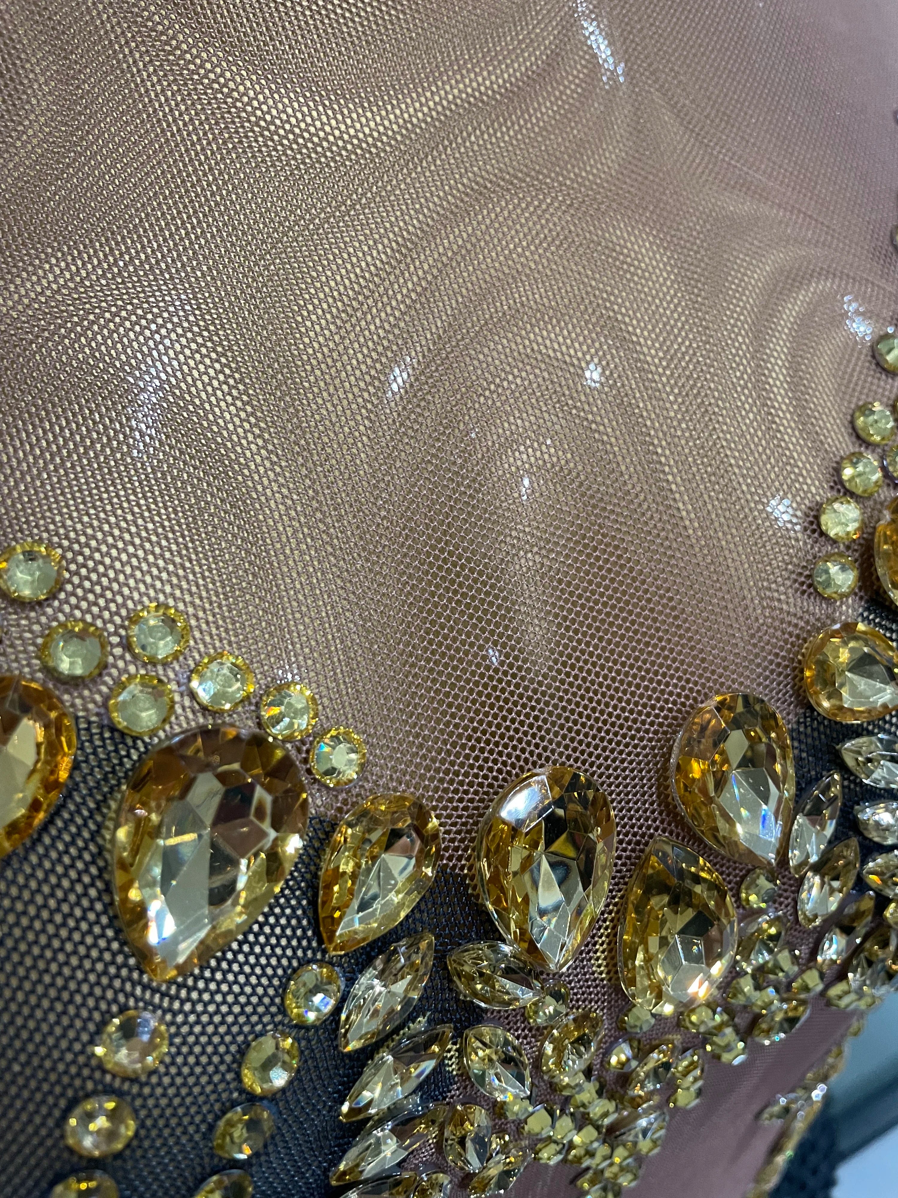 Sparkly Rhinestones Sleeveless Long Dress