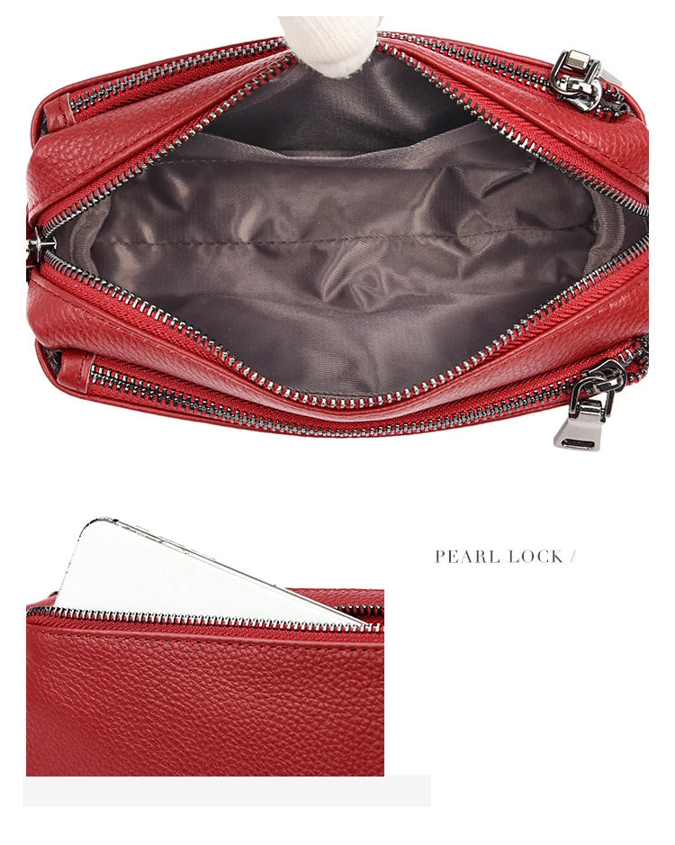 Genuine Cowhide Leather Shoulder Bag
