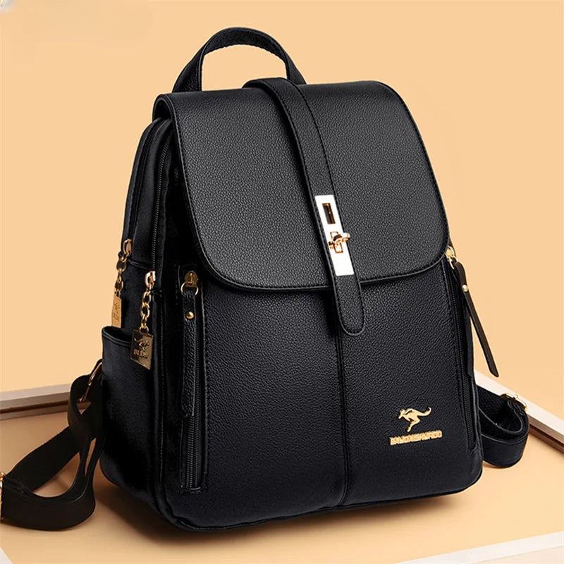 Vintage Leather Backpack for Women