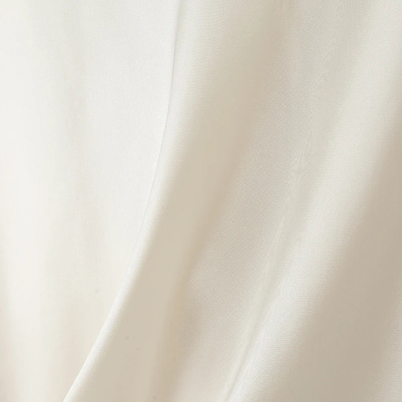 Elegant Bow Tie Blouse | Satin Sleeveless Solid Color Half High Collar Casual Fashion Shirt