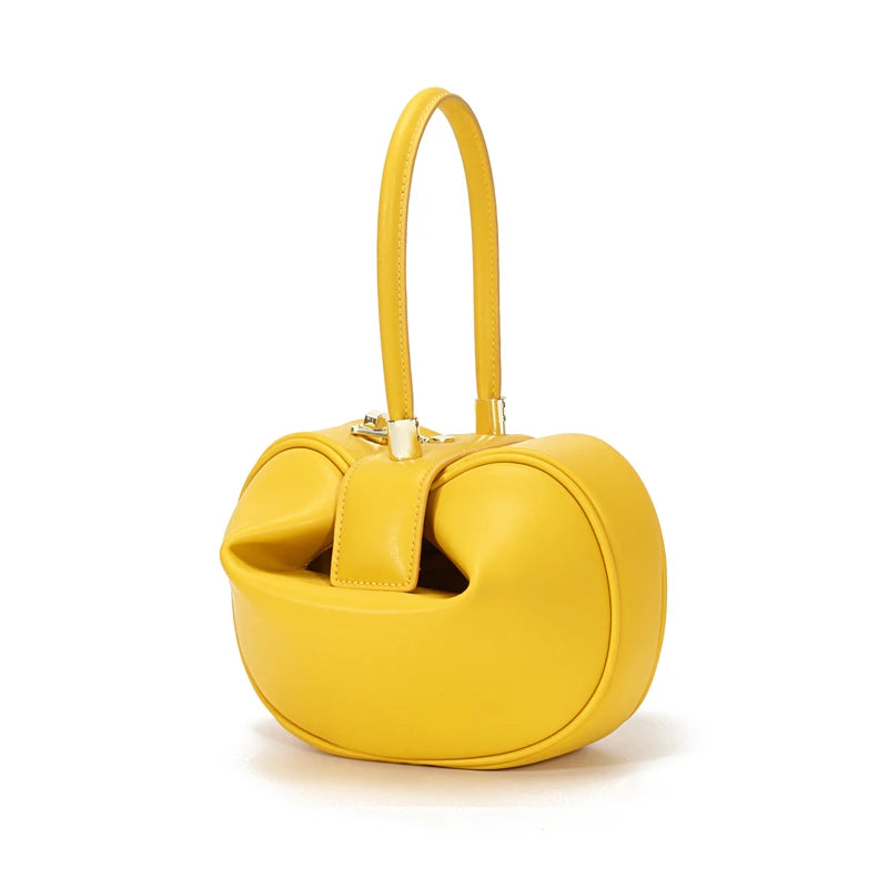 Hifashion Cowhide Mini Cloud Dumpling Evening Clutch