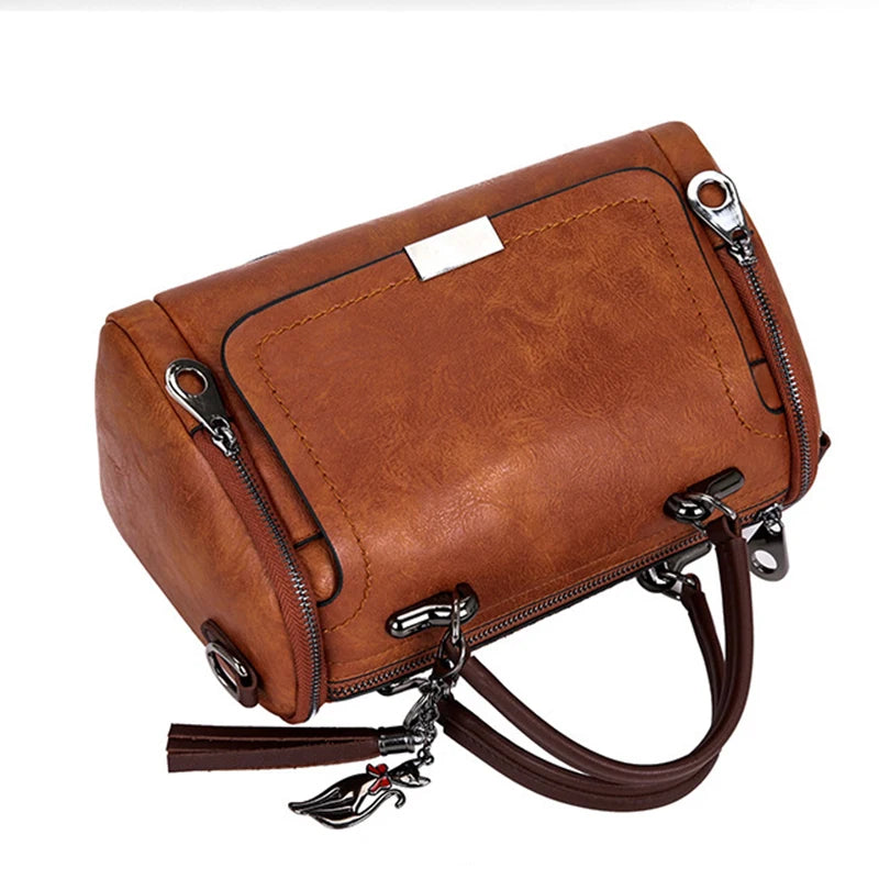 Tassel Decor Large Capacity Boston Crossbody
