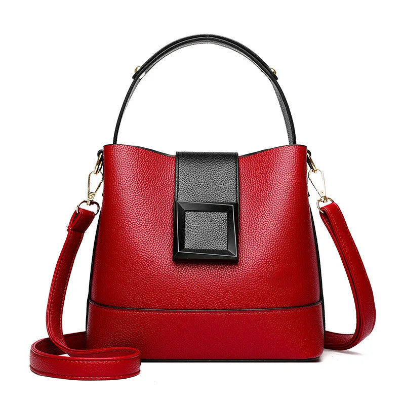 Elegant Solid Color Bucket Bag with Adjustable Shoulder Strap Versatile Crossbody Handbag for Women, Lightweight with Zipper.