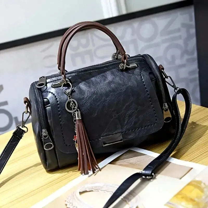 Tassel Decor Large Capacity Boston Crossbody