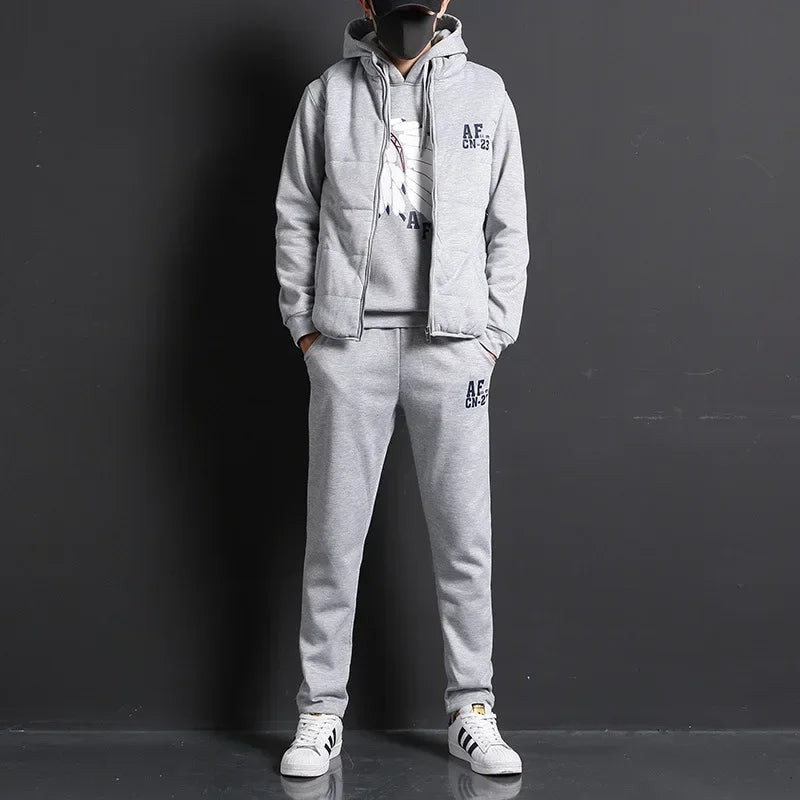 Men's 3-Piece Hoodie, Vest & Pants Set