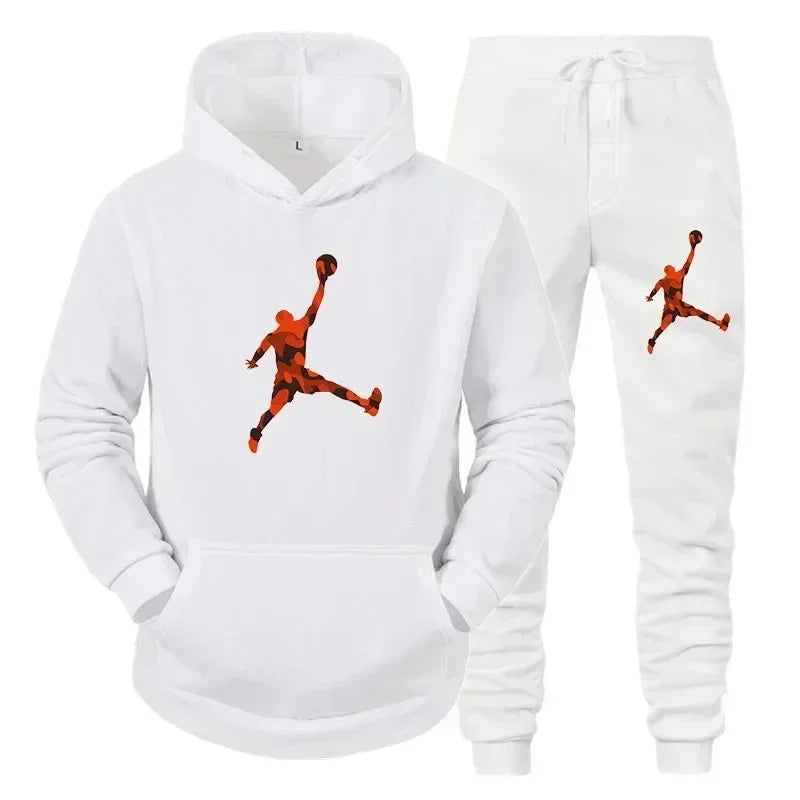 Men's Autumn Pullover Hoodie & Warm Pants Set