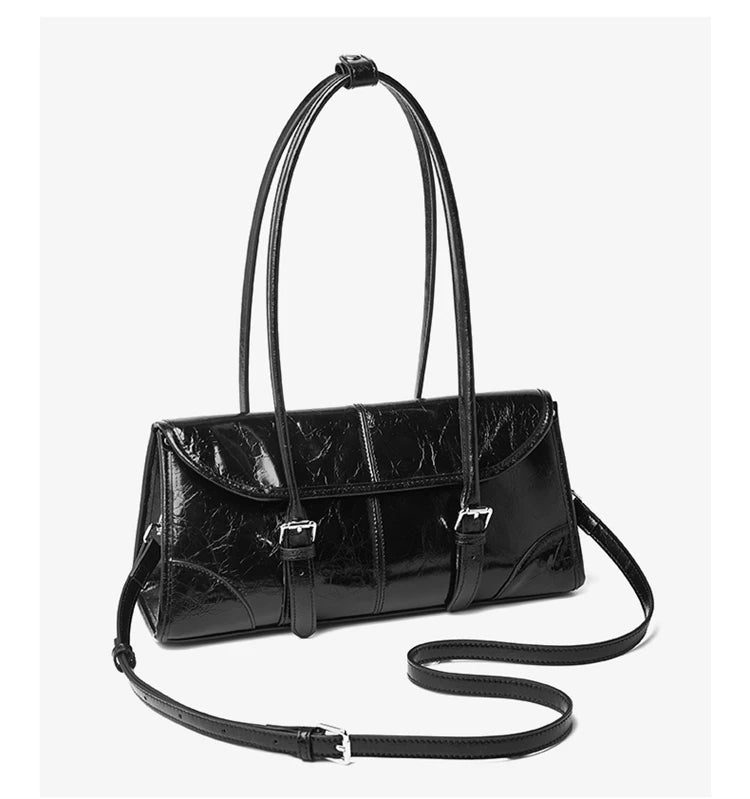 Women's Oversized Genuine Leather Retro Underarm Shoulder Bag