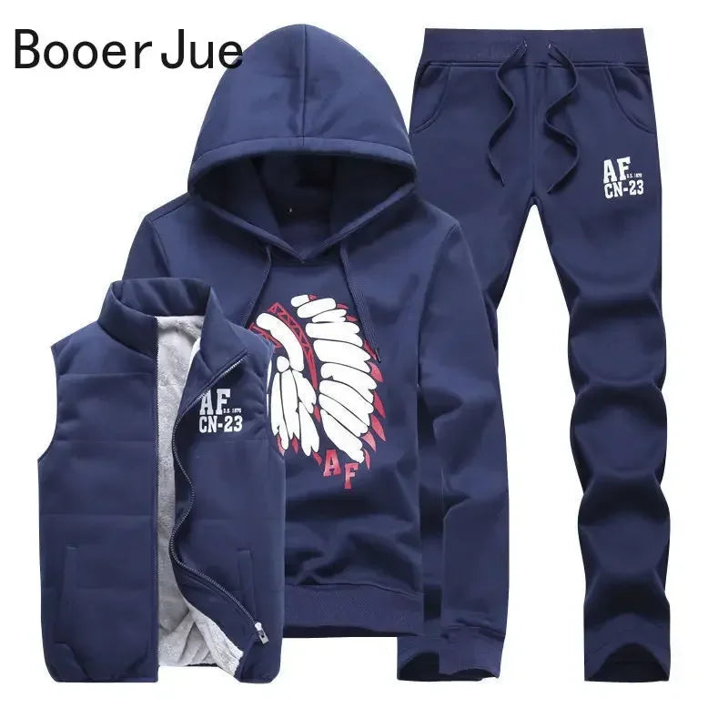 Men's 3-Piece Hoodie, Vest & Pants Set