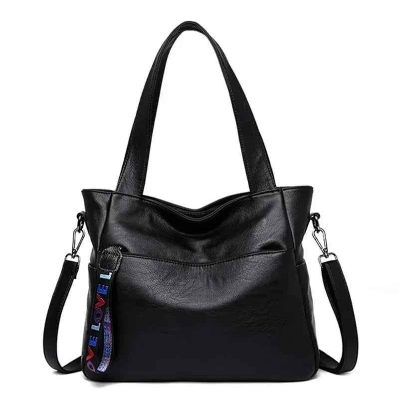 Luxury Leather Top Handle Tote Bag