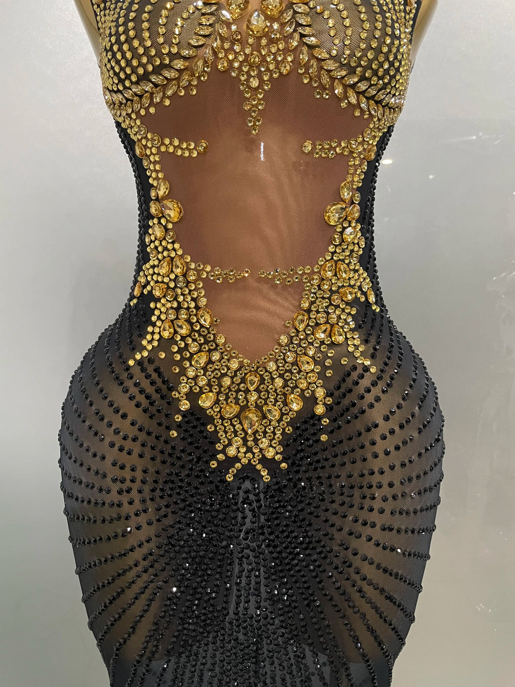 Sparkly Rhinestones Sleeveless Long Dress