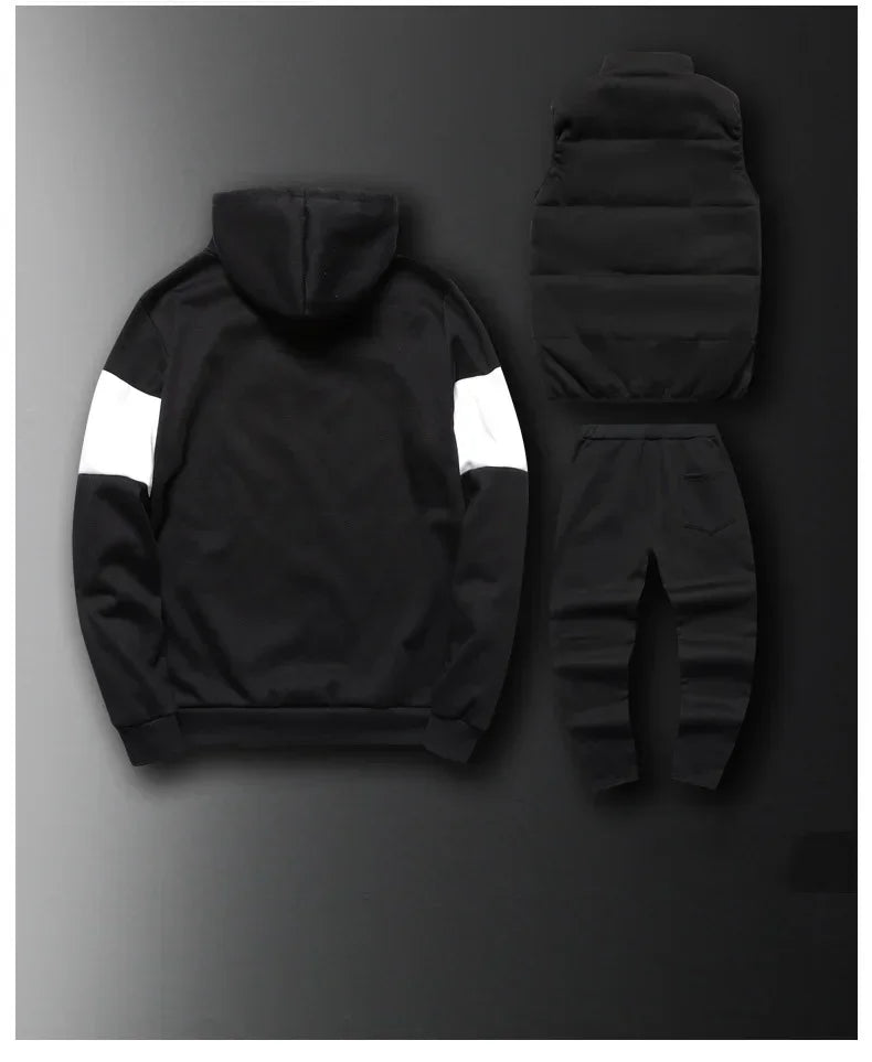 Men's 3-Piece Hoodie, Vest & Pants Set