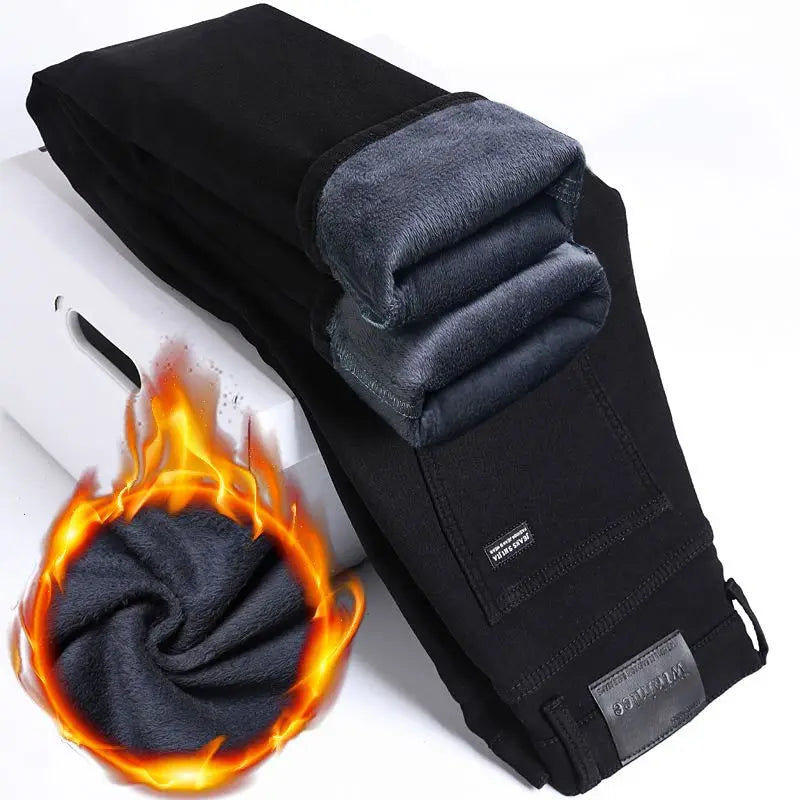 Wthin Business Men's Jeans | Casual Straight Stretch Fashion Classic Blue Black Denim Trousers