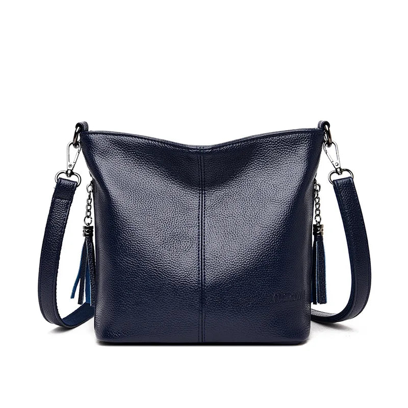 Solid Color High Quality Leather Tote Bag
