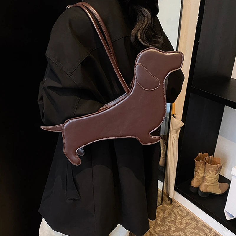 3D Dachshund Novelty Shoulder Bag