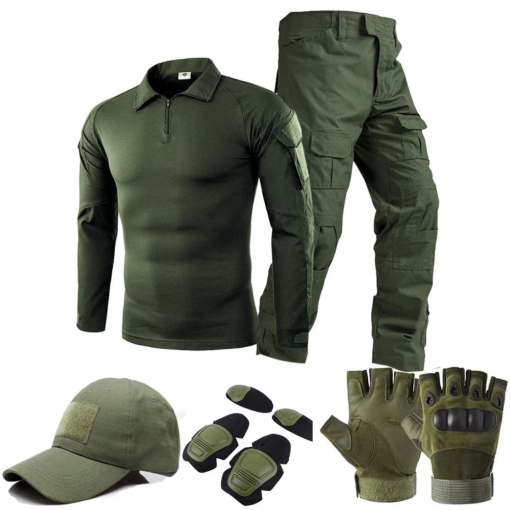 Men's Green Tactical Cargo Set