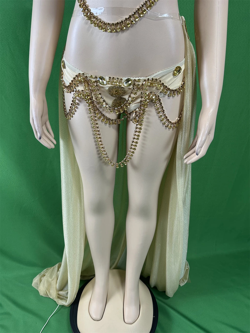 Women's Dance Bikini Set Rhinestone Crystal Mermaid Stage Wear