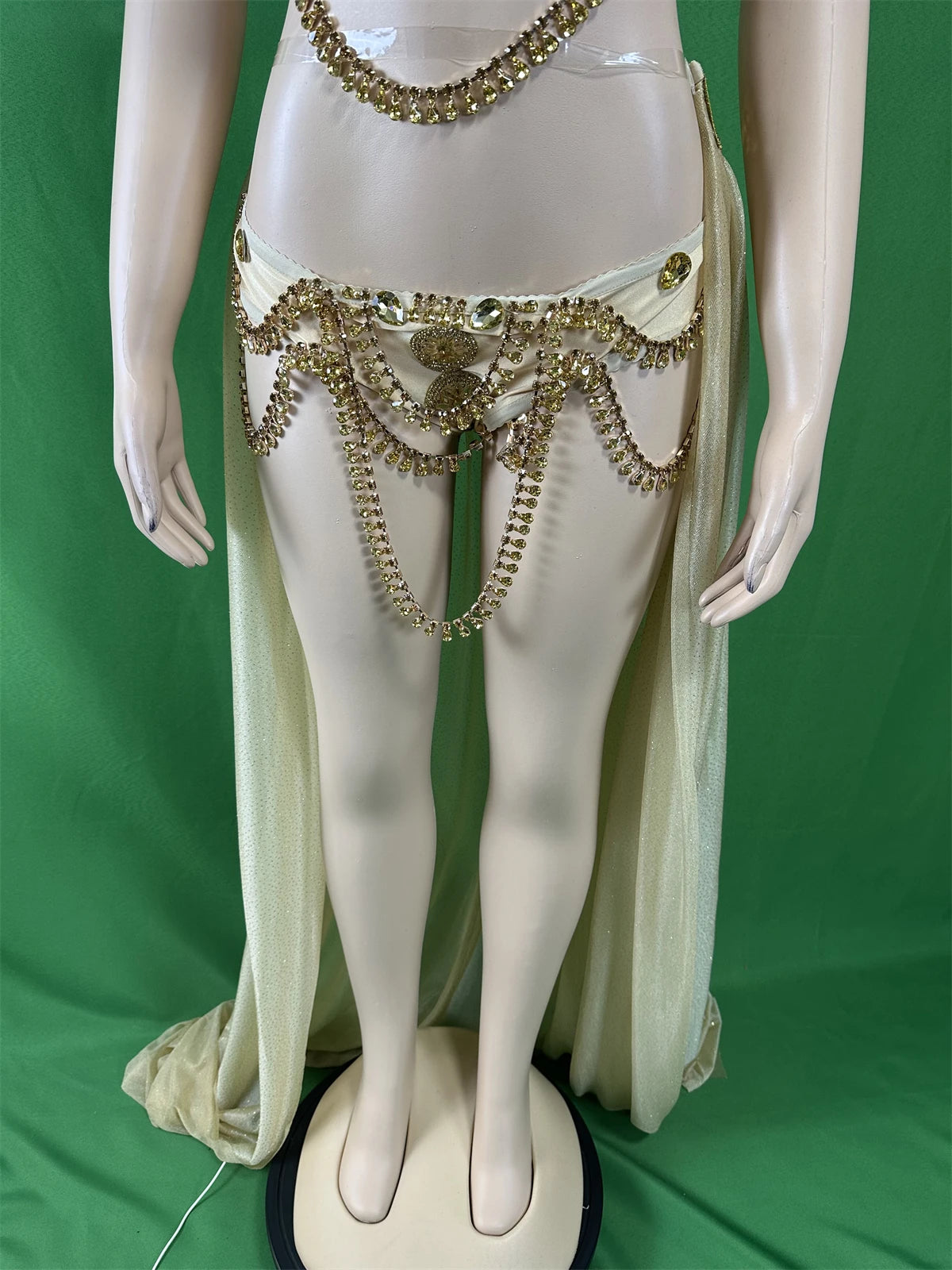 Women's Dance Bikini Set Rhinestone Crystal Mermaid Stage Wear