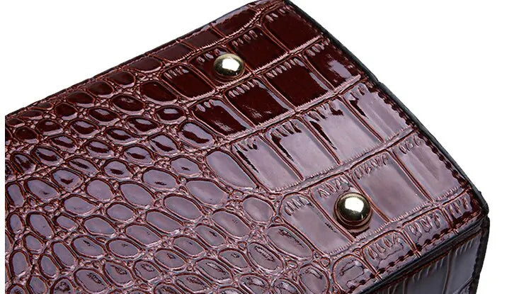 Luxury Vintage Crocodile Pattern Large Tote Bag