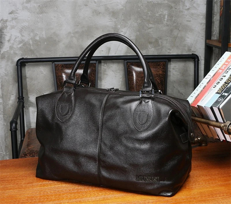 Fashion Genuine Leather Travel Duffle Bag