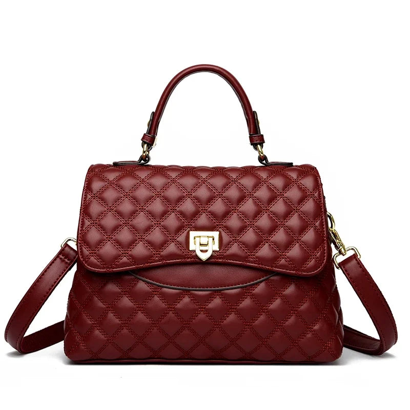 Luxury Large Capacity Multilayer Shoulder Messenger Bag High Quality Leather Handbag Women Designer Crossbody Sac Female Tote