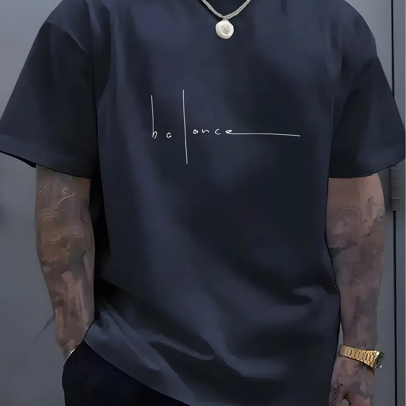 Men's Cotton Graphic Print Crew Neck T-Shirt