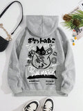 Japan Style Black Cat Hoodie Men Women Outdoor Street Casual Fashion Sport Cartoon Longsve Adult Autumn Winter Sweatshirt Top