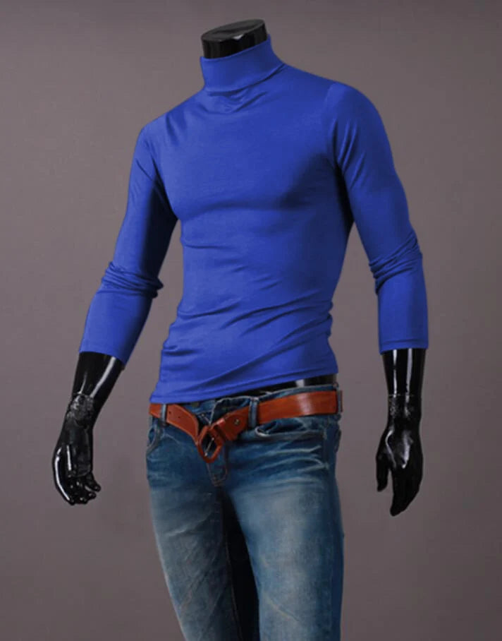 Thermal Underwear Tops Men Winter Clothes Thermal Shirt Autumn Men's Winter Tights High Neck Thin flattering Fit Long Sve T-shirt