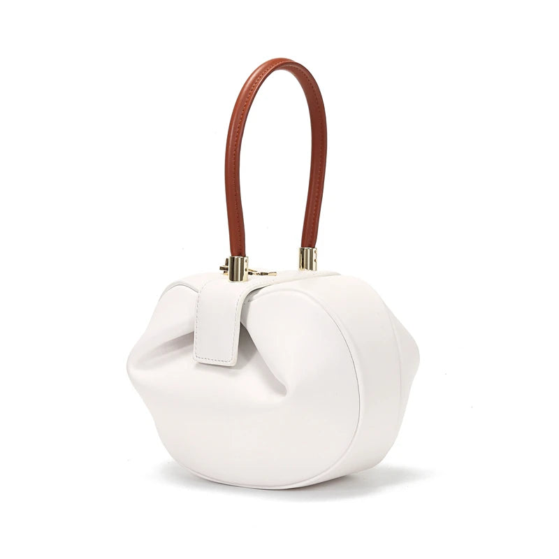 Hifashion Cowhide Mini Cloud Dumpling Evening Clutch