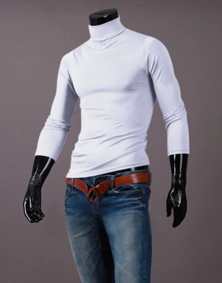 Thermal Underwear Tops Men Winter Clothes Thermal Shirt Autumn Men's Winter Tights High Neck Thin flattering Fit Long Sve T-shirt