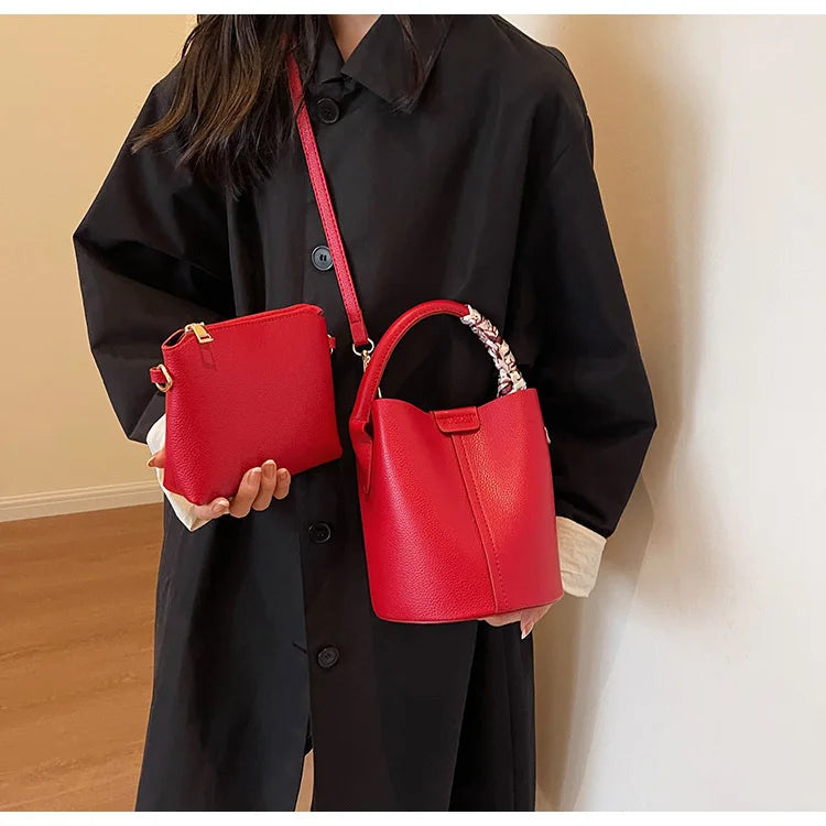 Crocodile Pattern Leather Handbag
