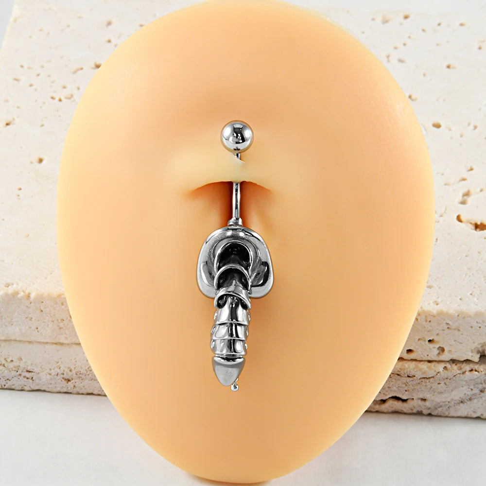 Stainless Steel Navel Curved Barbell | stomach Button Ring for Men & Women