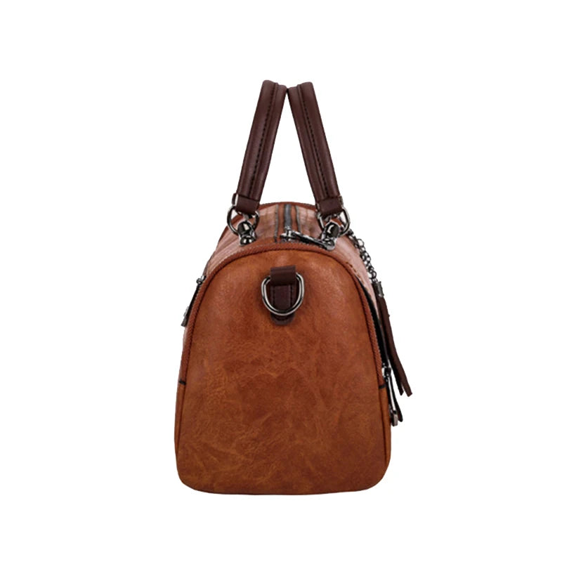 Tassel Decor Large Capacity Boston Crossbody