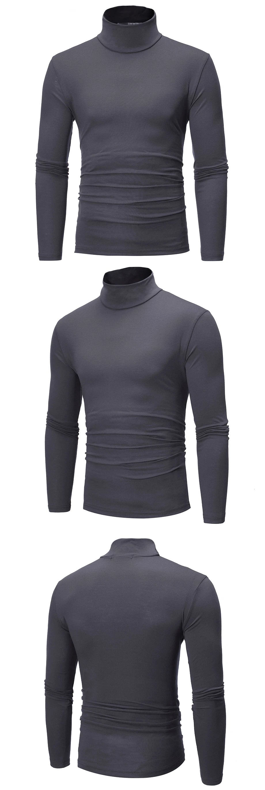 Thermal Underwear Tops Men Winter Clothes Thermal Shirt Autumn Men's Winter Tights High Neck Thin flattering Fit Long Sve T-shirt