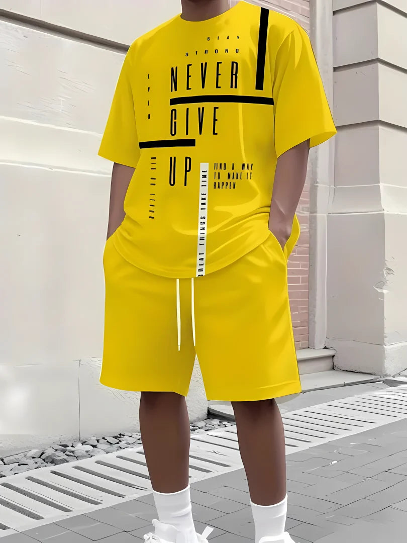 Men's 3D Print Breathable Shorts Set