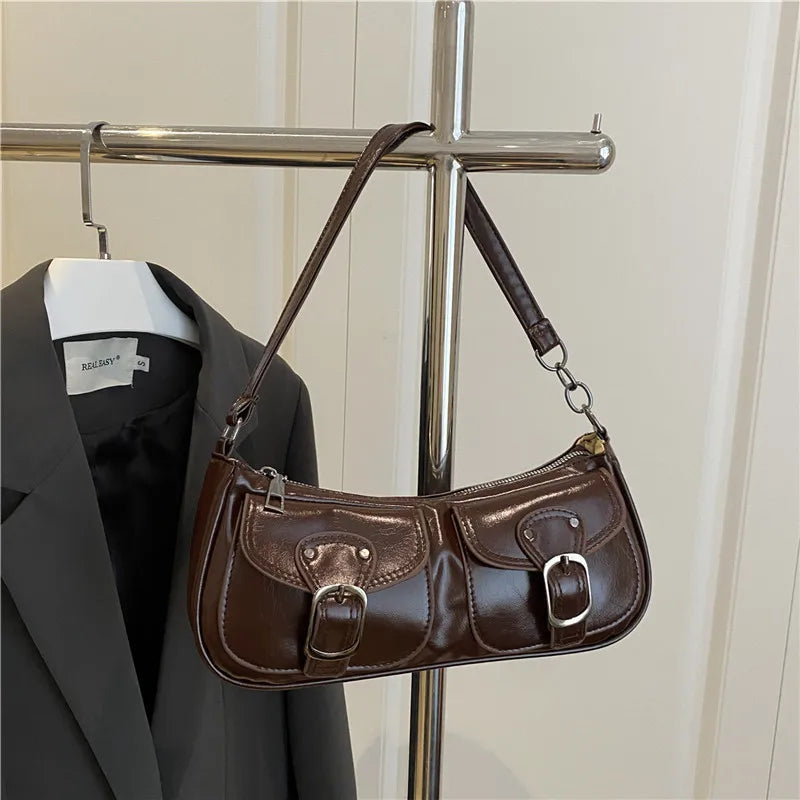 Y2K Vintage Double Pocket Underarm Clutch Purse