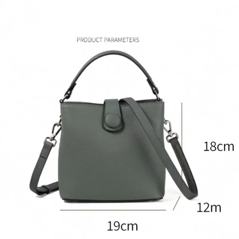First Layer Cowhide Leather Crossbody Bag