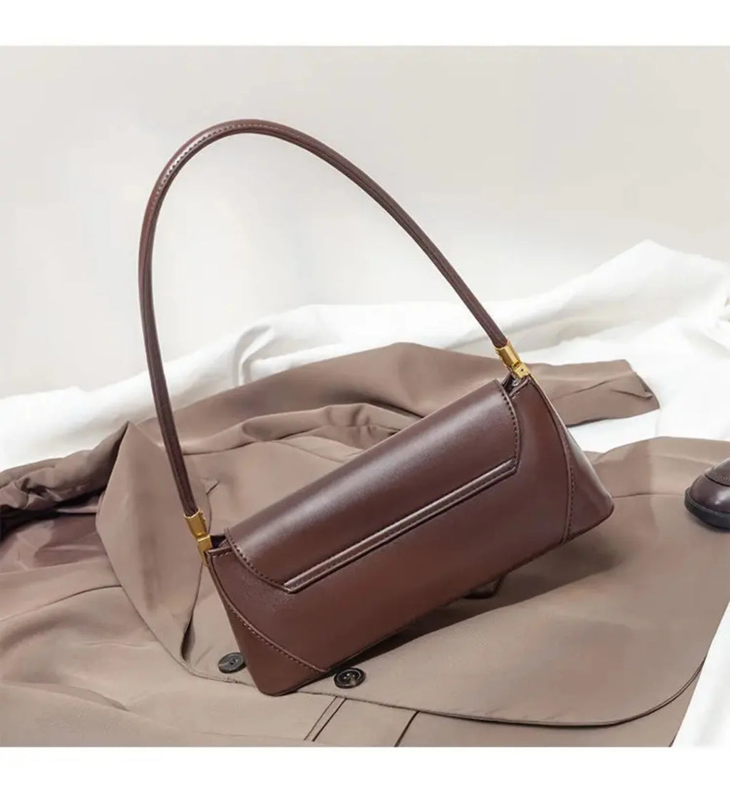 Vintage PU Baguette Underarm Commuter Handbag
