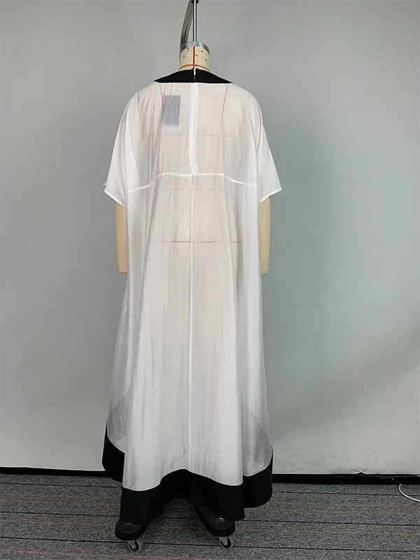 Batwing Sve See-Through Blouse