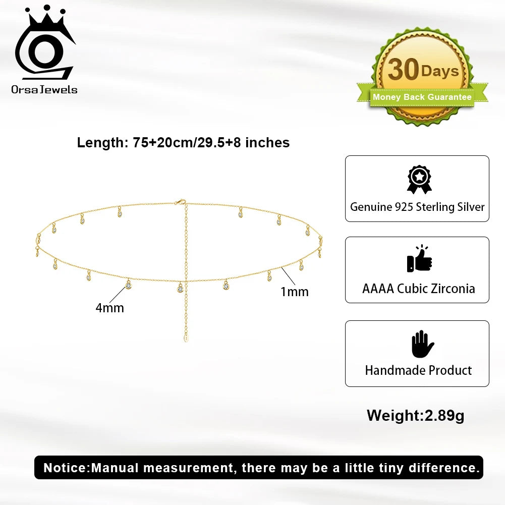 CZ stomach Waist Chain