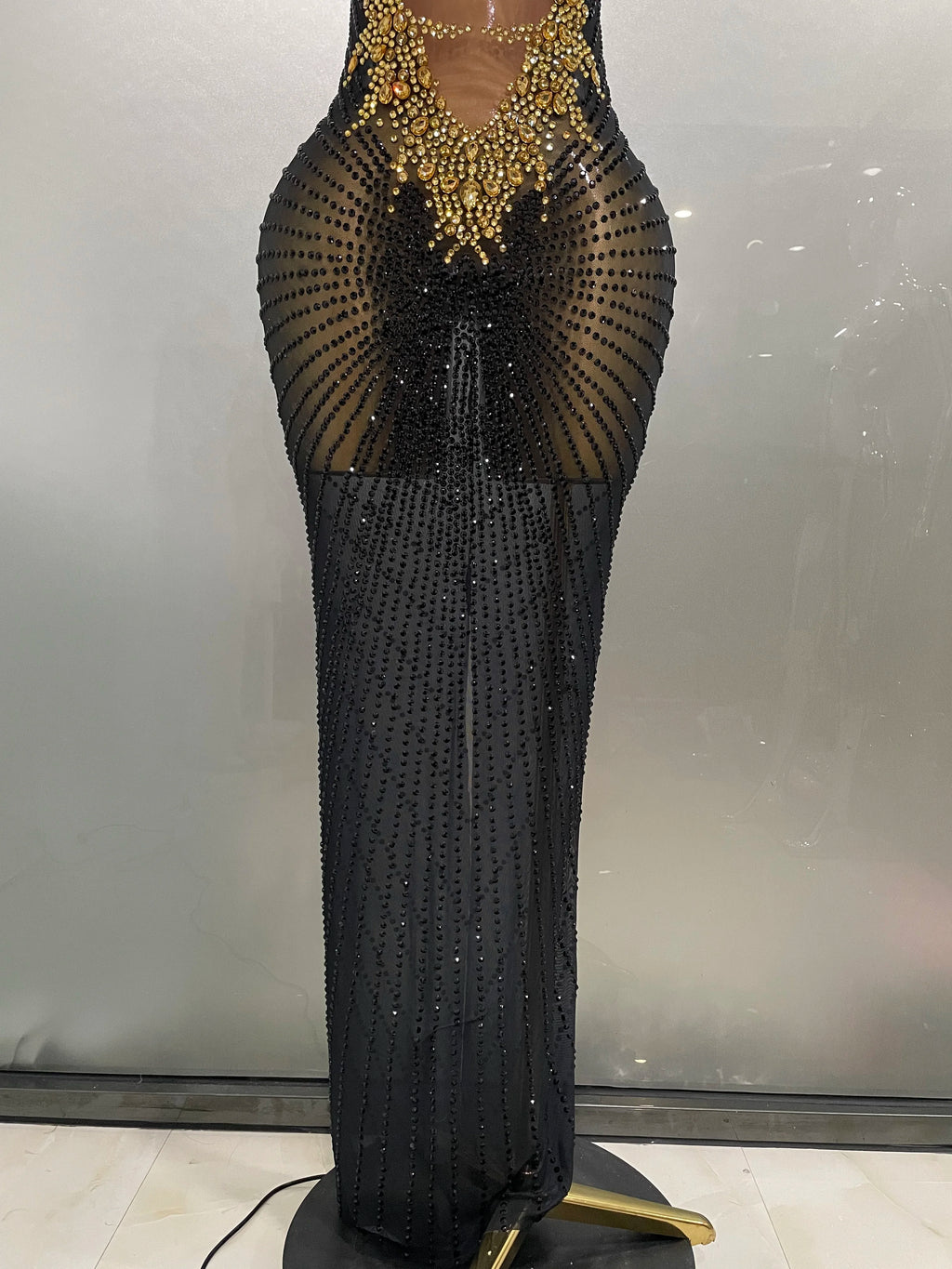 Sparkly Rhinestones Sleeveless Long Dress