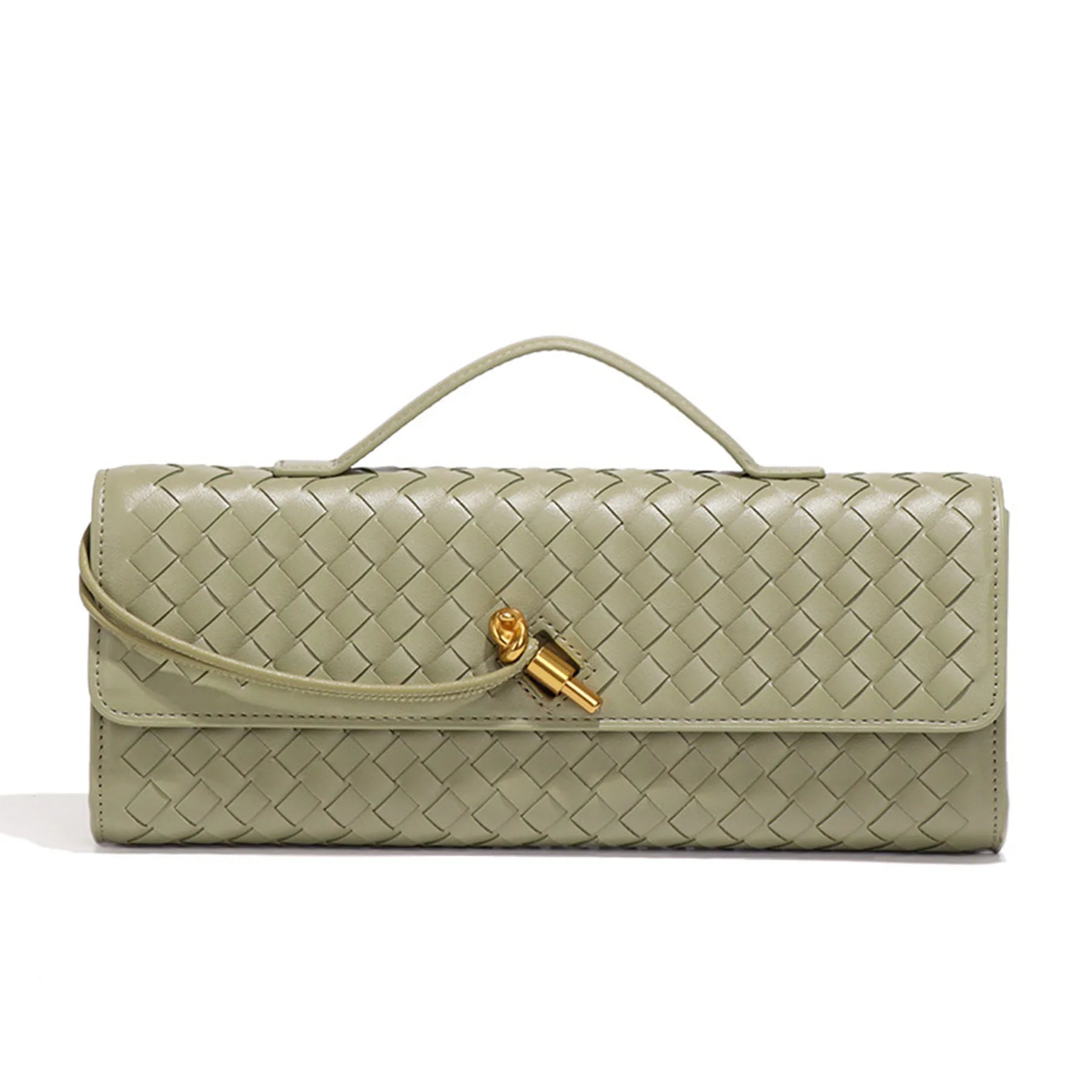 Handwoven Accordion Monk Strap Clutch Bag