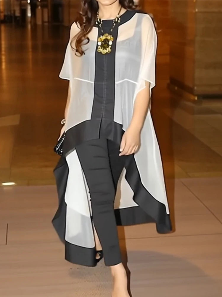 Batwing Sve See-Through Blouse