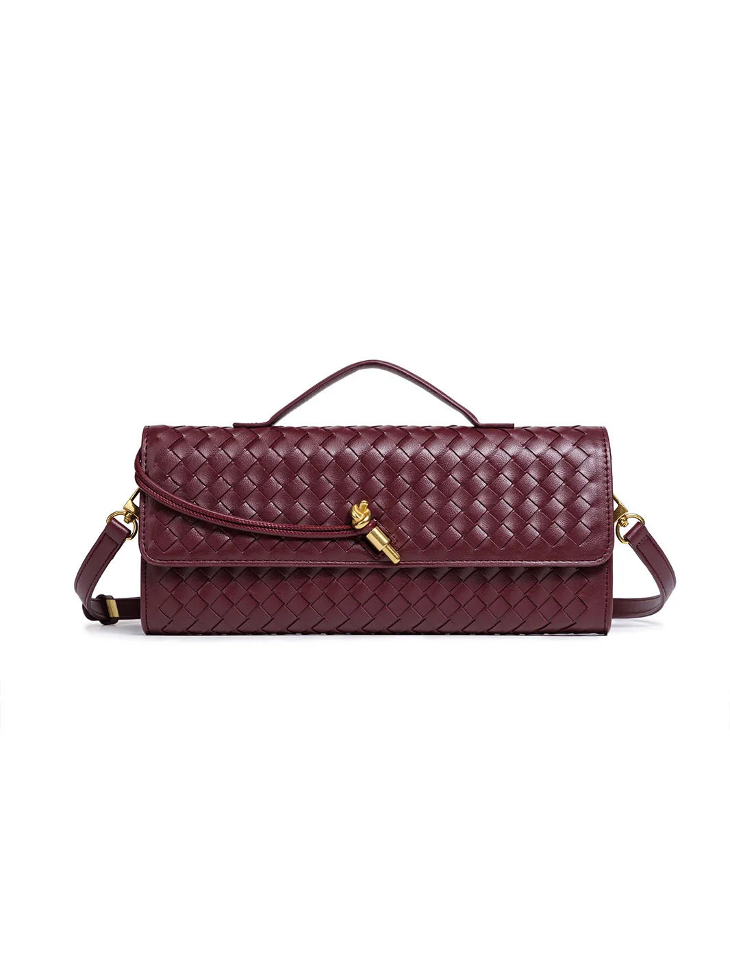 Handwoven Accordion Monk Strap Clutch Bag