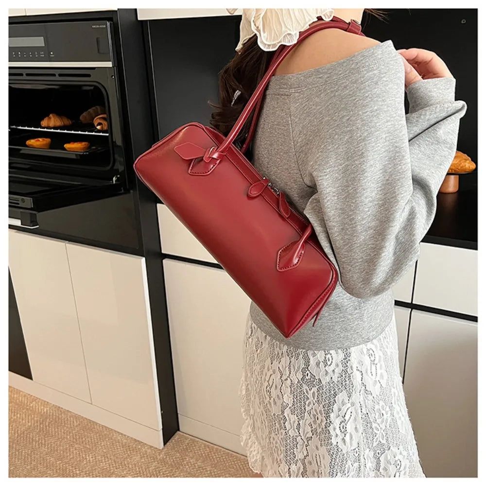 Long-Handle Baguette Retro Shoulder Tote