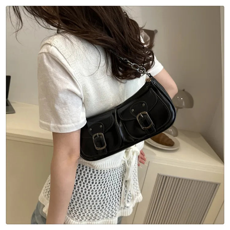 Y2K Vintage Double Pocket Underarm Clutch Purse