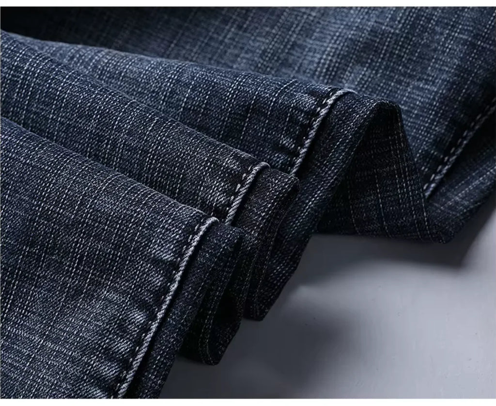 Wthin Business Men's Jeans | Casual Straight Stretch Fashion Classic Blue Black Denim Trousers