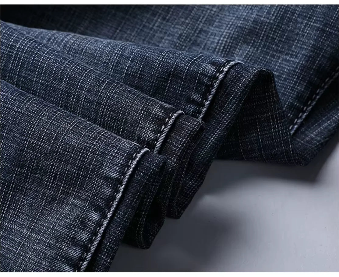 Wthin Business Men's Jeans | Casual Straight Stretch Fashion Classic Blue Black Denim Trousers
