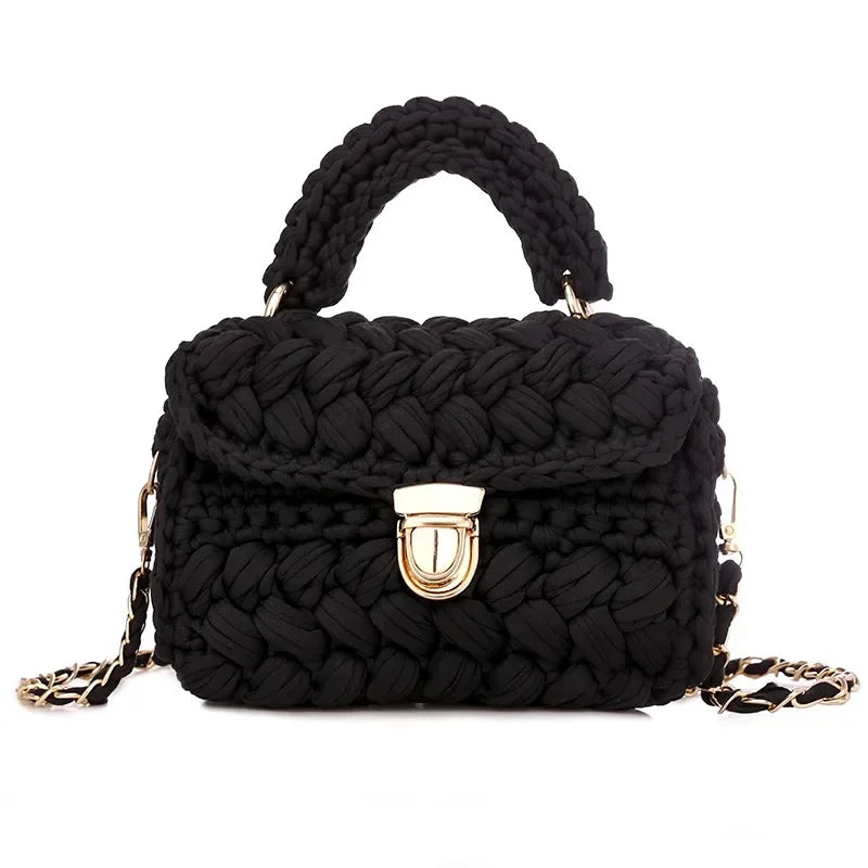 DIY Knitted Rope Woven Chain Shoulder Bag
