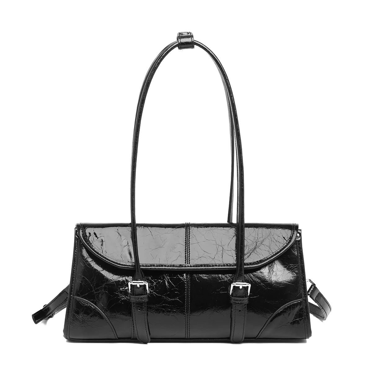 Women's Oversized Genuine Leather Retro Underarm Shoulder Bag