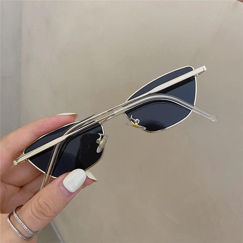 Fashion Cat Eye Sunglasses for Women Classic Anti-Reflective Vintage Square Metal Frame Sun Glasses Driving Eyewear UV400 Очки
